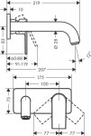 HANSGROHE - Vernis Shape Umyvadlová baterie pod omítku, EcoSmart, matná černá 71578670