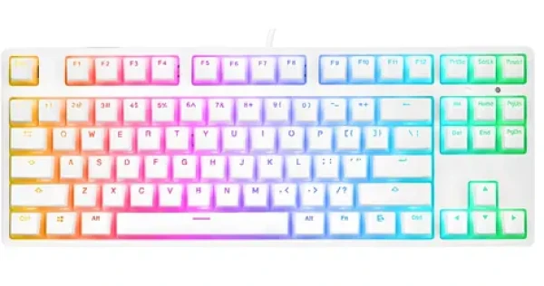 Rampage Ghost TKL bílá / Herní klávesnice / mechanická / Huano Red Switch / podsvícená / drátová (KB-R136)