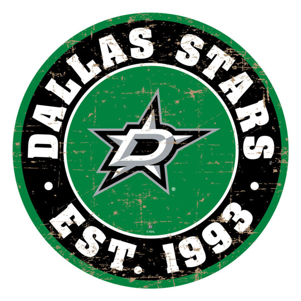 Mustang Cedule Dallas Stars NHL 22" Round Distressed Logo