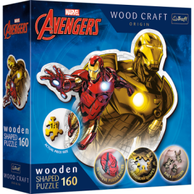 Puzzle Wood Craft Origin Odvážný Iron Man 160 dílků - Trefl