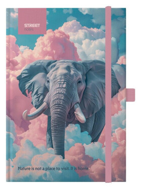 Blok A6, 100l, 80g, linkovaný - Animals Elephant s gumou