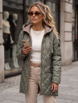 Dámská prošívaná přechodová bunda s kapucí, zelená, FashionStreet TY5770 XXL