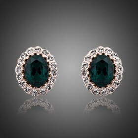 Náušnice se Swarovski krystaly Ysabelle, Zelená