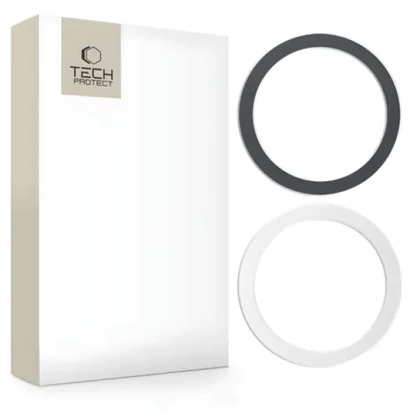 Tech-Protect MagMat černá/stříbrná / Magnetický kroužek MagSafe / univerzální / 2 ks