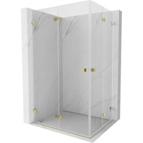 MEXEN/S - Lunar-F Duo sprchový kout skládací dveře 95 x 75, transparent, zlato 836-095L-075P-50-00