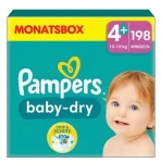 Pampers Baby Dry Maxi Plus 10-15 kg (198 ks) / plenkové kalhotky / velikost 4+ (10-15 kg) (8006540785065)