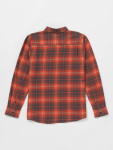 Volcom Caden Plaid BRIGHT RED pánská košile dlouhým rukávem