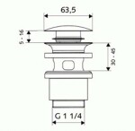 SCHELL - Edition Designová umyvadlová zátka PUSH OPEN, chrom 020000699