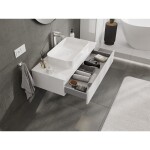 MEXEN/S - Orio koupelnová skříňka pod umyvadlo 100 cm s deskou, 1 šuplík, bílá lesk 91A10-10023-1-BFC00