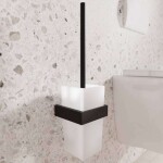 STEINBERG - 460 WC štětka nástěnná s držákem, bílé sklo/matná černá 460 2903 S