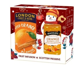 Dárková sada Sněhulák Pomeranč čaj London a džem Mackays