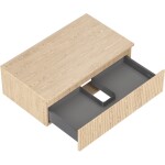 MEXEN/S - Rivel koupelnová skříňka pod umyvadlo 80 cm s deskou, 1 šuplík, reliéf , dub 91A20-08047-1-BFC81