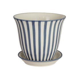 Strömshaga Keramický květináč s podmiskou Miriam Blue 22 cm, modrá barva, keramika