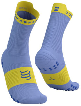 Běžecké kompresní ponožky Compressport Pro Racing Socks v4.0 Run High - acaranda/Maize Velikost: EU 42-44