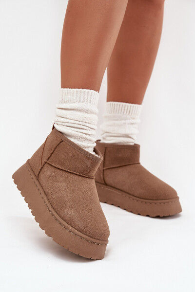 Dámské Sněhule Na Platformě Zateplené Kožíškem Khaki Vesirae 40