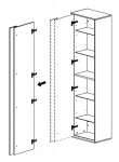 RAVAK - Step Vysoká skříňka SB, 43x29x160 cm, bílá/dub X000001419