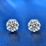 Royal Fashion stříbrné náušnice HA-XEZ007-SILVER-MOISSANITE