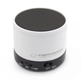 Esperanza EP115W RITMO bílá / Bluetooth reproduktor / 3W / 5V / 300mAh / BT 2.1+EDR / FM-radio / Mini USB / microSD (EP115W - 5901299909195)