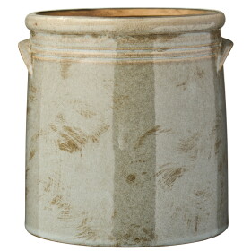 Ib Laursen Keramický obal na květináč s uchy Grey 15 cm, šedá barva, keramika