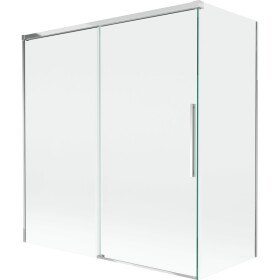 MEXEN/S - Rox vanová zástěna 2-křídlová posuvná 150 + 70 x 150, transparent, chrom 8C9-150-070-01-00