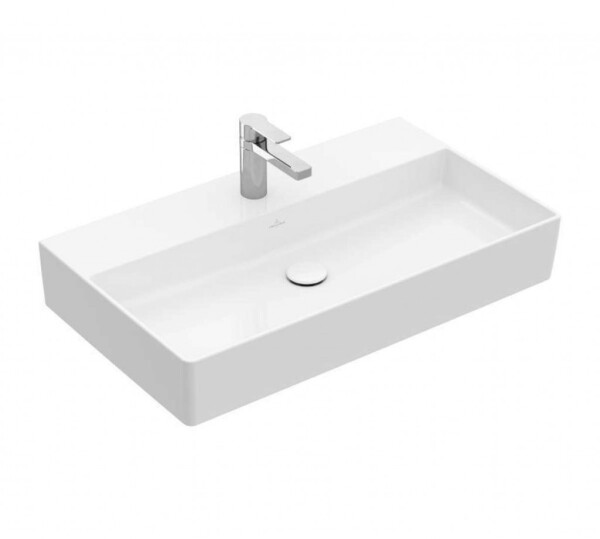 VILLEROY & BOCH - Memento 2.0 Umyvadlo 80x47 cm, bez přepadu, otvor pro baterii, CeramicPlus, alpská bílá 4A228LR1