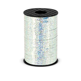 Stuha stříbrná holografická 5mm/225m - PartyDeco