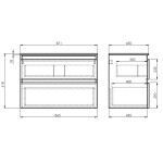AQUALINE - ALTAIR sestava koupelnového nábytku, š. 87,1 cm, bílá/dub emporio AI290-01