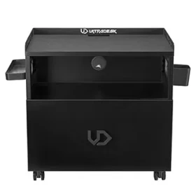 ULTRADESK CRATE černá / Herní skříňka / 60 x 38 x 60 cm / nosnost 40 kg / zásuvka + 2 police / kolečka (UDESK-CR)