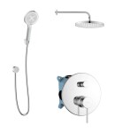 Kielle - Oudee Sprchový set s baterií pod omítku, pro 2 spotřebiče, s příslušenstvím EcoSpare a tělesem, chrom 20602SP70