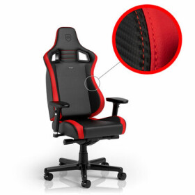 Noblechairs EPIC Compact černo-červená / Herní židle / syntetická kůže / nastavitelná / pojezdová kolečka / nosnost 120 (NBL-ECC-PU-RED)