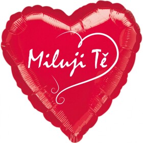 Balónek fóliový červené srdíčko Miluji Tě balonky.cz Balónek fóliový červené srdíčko Miluji Tě balonky.cz