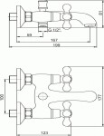 NOVASERVIS Vanová baterie bez příslušenství 100 mm Retro II chrom 99124/1,0