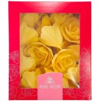 Dekorace oplatková - Růže malá 30 mm, žlutá, 35 ks