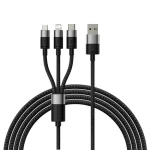 Baseus CAXS000001 Kabel USB-A (M) - Micro USB (M) Lightning (M) USB-C (M) 1.2 m černá (CAXS000001)