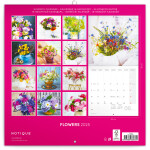 Poznámkový kalendář Květiny 2025, 30 30 cm