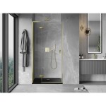 MEXEN/S - Mist-H L sprchové dveře křídlové levé 95, transparent, zlatá 8A5L-095-000-50-00-L