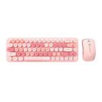 MOFII Bean 2.4G růžová / Set bezdrátové klávesnice + myši / US layout / 2.4Ghz USB dongle / 1200DPI (SMK-676367AG Pink)