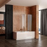 REA - Skládací vanová zástěna AGAT-3 120 Brush Copper REA-W5697