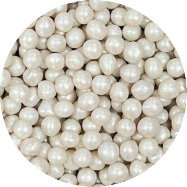 Cukrovo-rýžové perly bílé perleťové 7mm 1kg - I LOVE CAKES