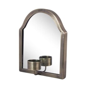 Strömshaga Nástěnné zrcadlo se svícnem Antique Brass 20 cm, měděná barva, sklo, kov