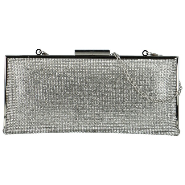 Luxusní dámská plesová kabelka Moon Iballa, stříbrná