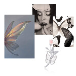 Luxusní brož s motýlem a perletí Anna, Stříbrná