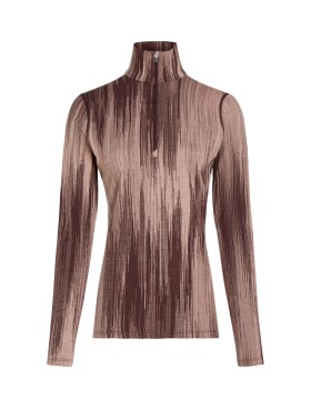 Dámské merino tričko s dlouhým rukávem ICEBREAKER Wmns 260 Vertex LS Half Zip Peak AOP, Java/Summt/Blush/J velikost: M