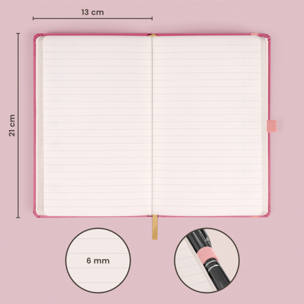 Notes růžový linkovaný