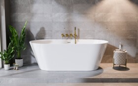 BESCO - Volně stojící vana DEEVA bílá - Barva - Bílá, Barva sifonu - Grafitová, Rozměr vany - 170 × 80 VANDEEVA170G