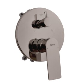 RAV Slezák - NIL - Vanová/Sprchová baterie podomítková 3-cestná s tělesem a s boxem, Metal grey - lesklá NL187BOXMGL NL187BOXMGL