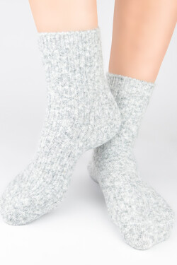 PONOŽKY BEZ TLAKU HLADKÉ S VLNOU SB133 šedá 36-41