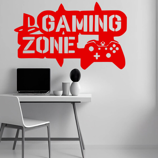 Samolepka Gaming zone Barva: červená, Velikost: 80 x 48 cm