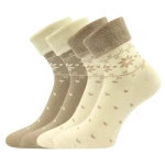 LONKA Ponožky dámské celofroté FROTANA s norským vzorem ANGORA (béžová/přírodní) (2 páry) 35-38 117864