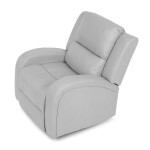 TV a relaxační křeslo, manuální polohování, potah stříbrná látka v dekoru kůže